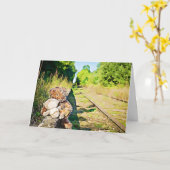 Carte Romantique Mlle Vous Tant de Nounours voie de trai (Fleur jaune)