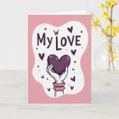 Carte romantique Mon Amour (Fleur jaune)