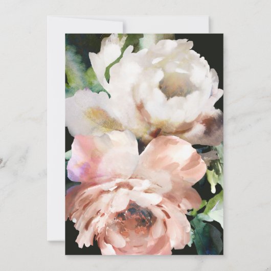 Carte Romantique moody rustique classe sombre mariage d' (Dos)