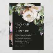 Carte Romantique moody rustique classe sombre mariage d' (Devant / Derrière)