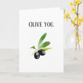 Carte romantique Olive You (Fleur jaune)