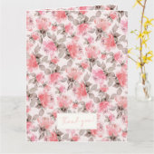 Carte Romantique - papier rose vintage aquarelle (Fleur jaune)