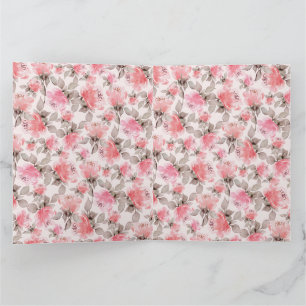 Carte Romantique - papier rose vintage aquarelle