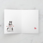 Carte Romantique papillons rose et lapin Saint-Valentin (Intérieur)