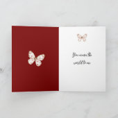 Carte Romantique Papillons rouges avec coeur amour (Intérieur)