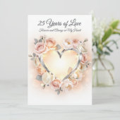 Carte romantique pour les 25 ans de mariage (Debout devant)