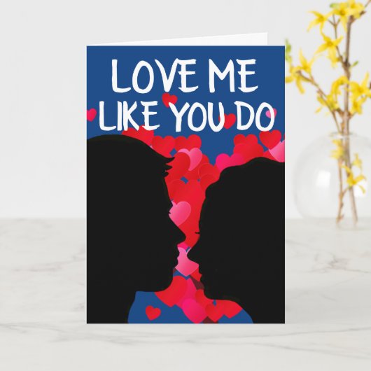 CARTE ROMANTIQUE POUR LUI, AIME-MOI COMME TU LE FA (Fleur jaune)