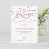 Carte Romantique Rose Gold Calligraphie Itinéraire & Let (Debout devant)