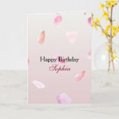 Carte Romantique rose pâle Rose pétal floral (Fleur jaune)