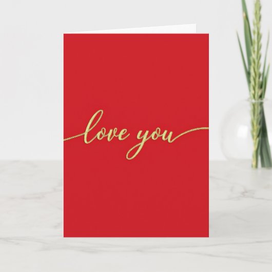 Carte Romantique Rouge Je T'Aime (Devant)