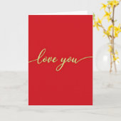 Carte Romantique Rouge Je T'Aime (Fleur jaune)