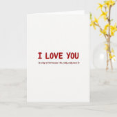 Carte romantique Rouge Je t'aime (Fleur jaune)