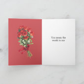 Carte Romantique Rouge Roses Blanches Aimer (Intérieur)