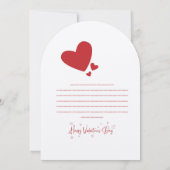 Carte romantique Saint-Valentin (Dos)