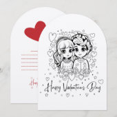 Carte romantique Saint-Valentin (Devant / Derrière)