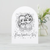 Carte romantique Saint-Valentin (Debout devant)