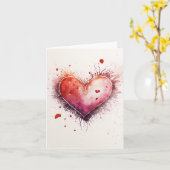 Carte Romantique Saint-Valentin Coeur graphique (Fleur jaune)