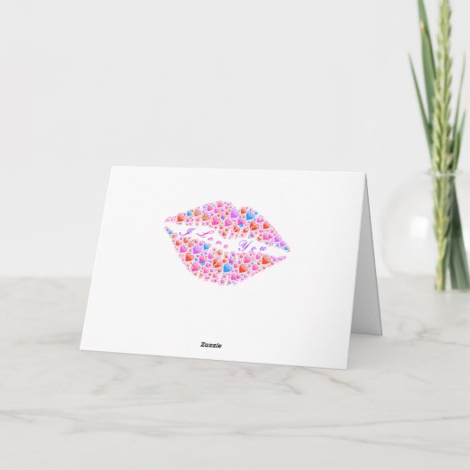 Carte romantique Saint Valentin Coeurs Baiser Lips (Dos)