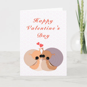 Carte romantique Saint Valentin Couple Snails Amou