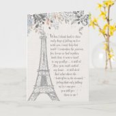 Carte Romantique Saint Valentin Tour Eiffel (Fleur jaune)