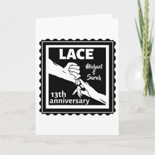 Carte Romantique se tenant la main 13e anniversaire de m
