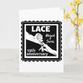 Carte Romantique se tenant par la main 13e anniversaire  (Fleur jaune)