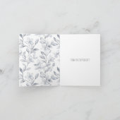 Carte Romantique Silver Blanc Rose Merci Floral (Intérieur)