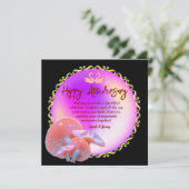 Carte Romantique Swan Pastel Joyeux Anniversaire Or Acce (Debout devant)