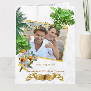 Carte Romantique Tropicale Enregistrer la Date