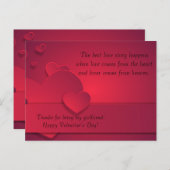 Carte Romantique Valentine (Devant / Derrière)