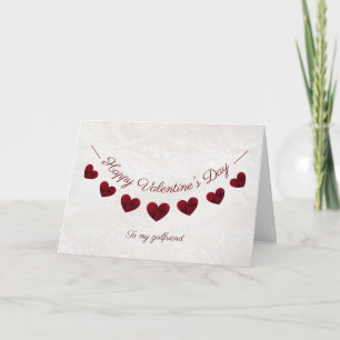 Carte Romantique Valentine's Day bunting petite amie