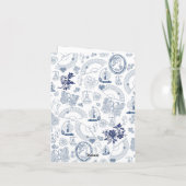 Carte romantique vintage bleue pliée (Dos)