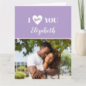 Carte Romantique violet 5 Photo Je t'aime Saint Valentin (Devant)