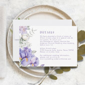 Carte Romantique violet Iris Floral Mariage Détail