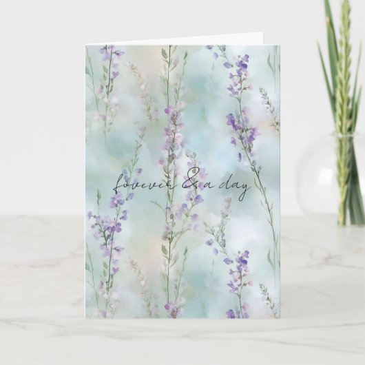 Carte Romantique violet Mariage d'amour Floral (Devant)