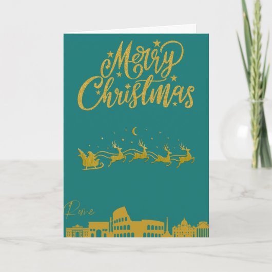 Carte Rome Skyline, Joyeux Noël (Devant)