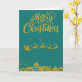 Carte Rome Skyline, Joyeux Noël (Fleur jaune)