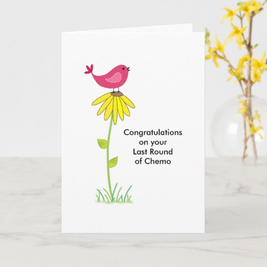 Carte Rond de bout de chimio (Fleur jaune)