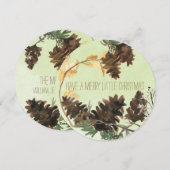 Carte ronde de vacances de Noël de nature de cônes (Devant / Derrière)