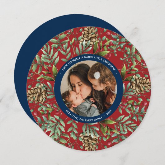 Carte ronde photo Noël Chercher (Devant / Derrière)