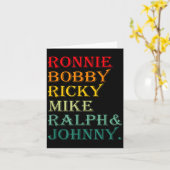 Carte Ronnie Bobby Ricky Mike Ralph And Johnny  (Fleur jaune)