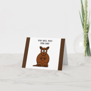 Carte Roo Ce Jour, Drôle Caricature Kangaroo En Colère