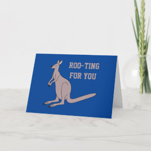Carte Roo-ting pour vous mignon Aussie Funny Kangaroo Pu