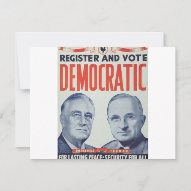 Carte Roosevelt 1940 - Truman (Devant)