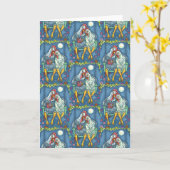 Carte ROOSTER HAUT CANOODLES, ROMANCE CUTE POULET Blanc (Fleur jaune)