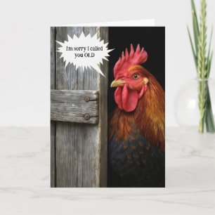 Carte Rooster Obtenir un vieil Humour pour Anniversaire
