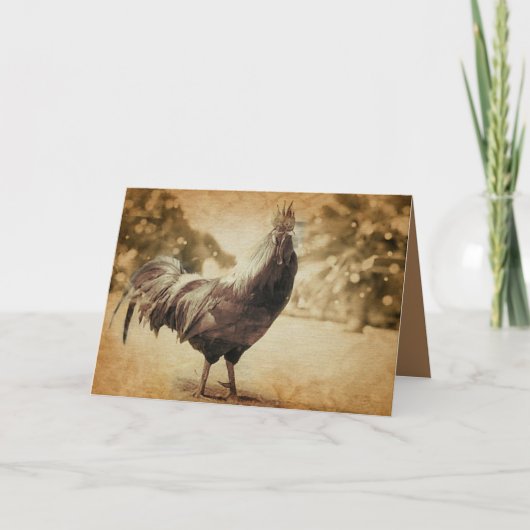 Carte Rooster photo Vintage (Devant)
