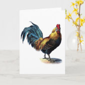 Carte Rooster vintage (Fleur jaune)
