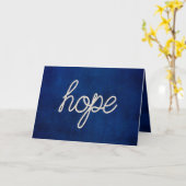Carte Rope "hope" text on blue (Fleur jaune)