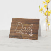 Carte Rope papa design sur teck (Fleur jaune)